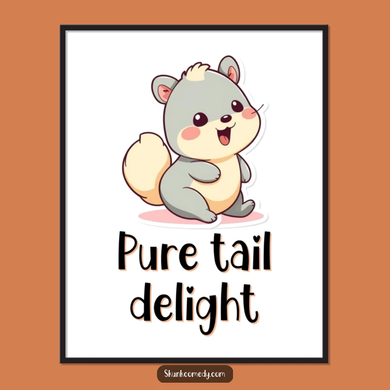 Funny Delight Creature Poster - Wiggle Tail Joyful Art Gift