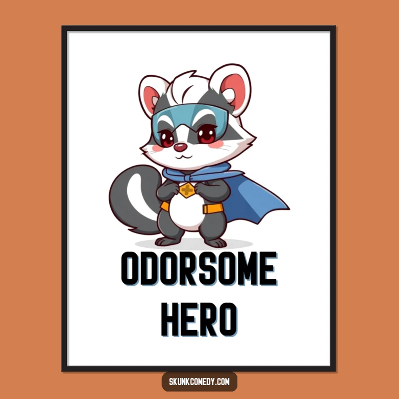Funny Skunk Superhero Poster: Add Heroic Humor to Your Walls