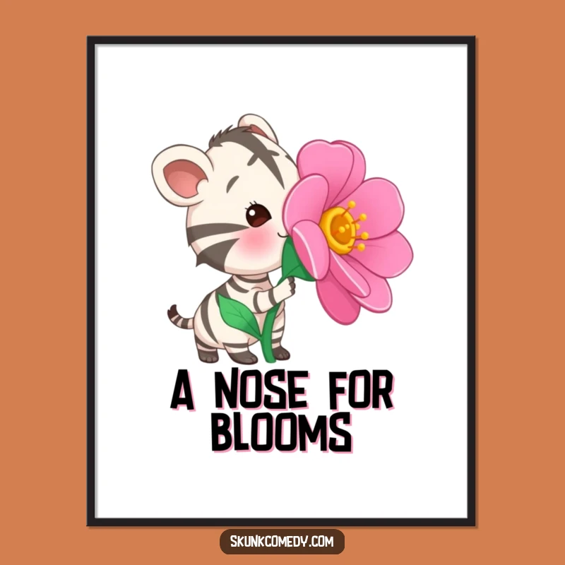 Funny Striped Animal Poster: Curious Sniff - Wall Art Gift!