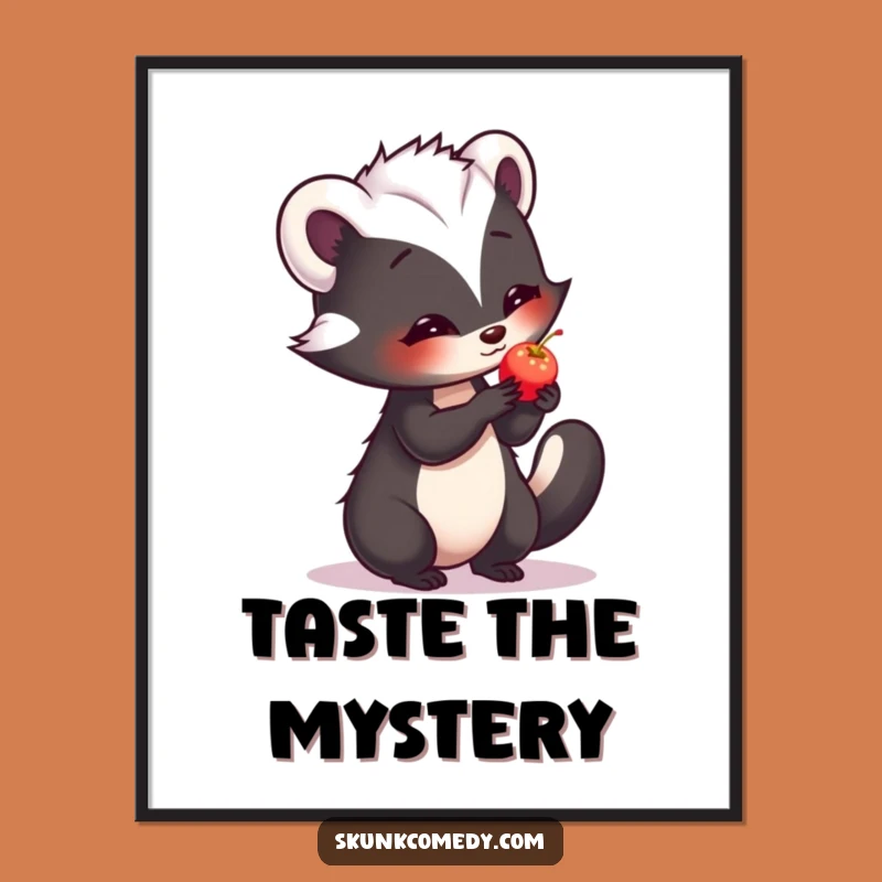 Funny Shy Skunk Poster - Gentle Wall Art & Hilarious Skunk Gift