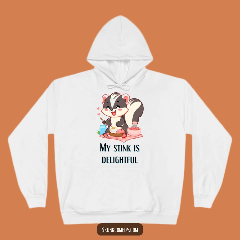 Cozy Funny Skunk Picnic Hoodie: Stay Warm and Laugh with This Adorable Design, Ideal Funny Gift!