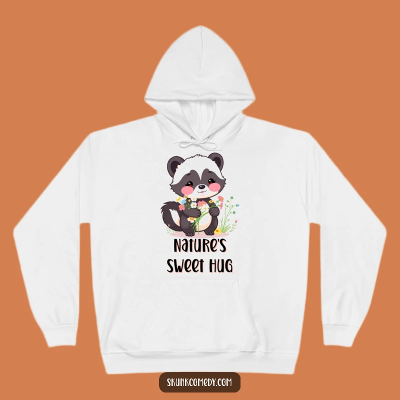 Funny Skunk Bouquet Hoodie - Cozy Wildflower Comfort Gift