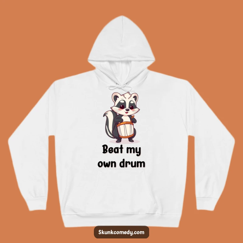 Funny Skunk Drummer Hoodie: Stay Cozy and Comical with Skunk Beats