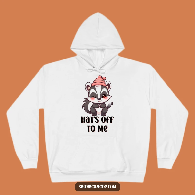 Funny Skunk Hat Wink Hoodie: Cozy Charm, Hilarious Mischief Gift!
