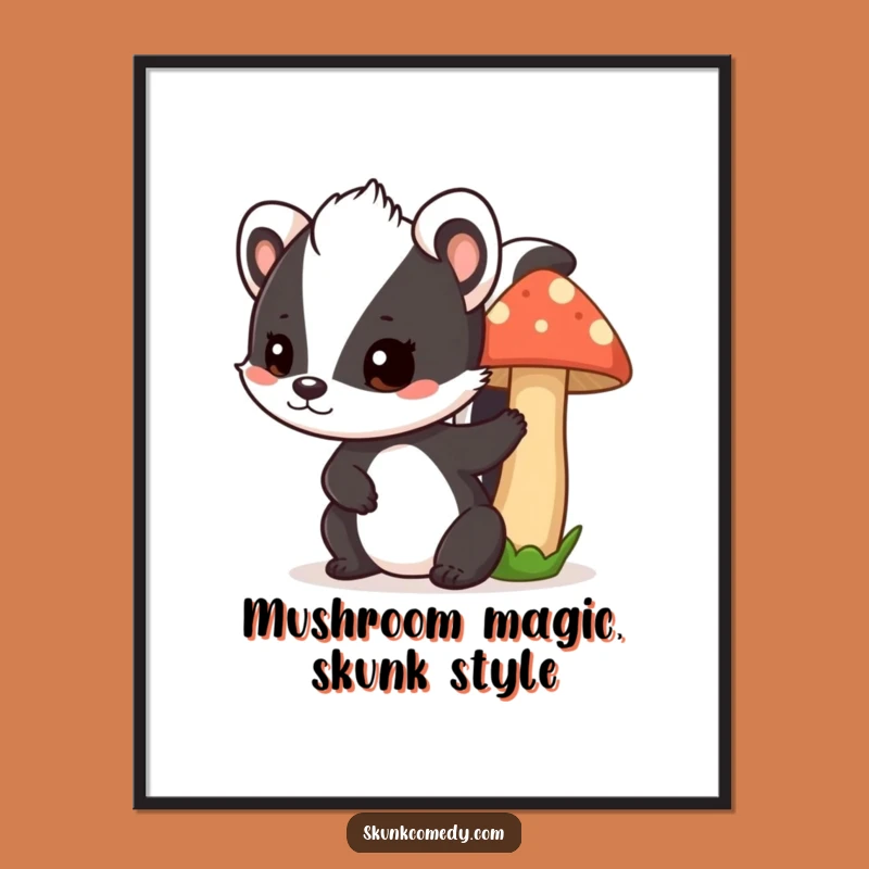 Free Printable Skunk Mushroom Wall Art: Funny Animal DIY Decor Downloadable