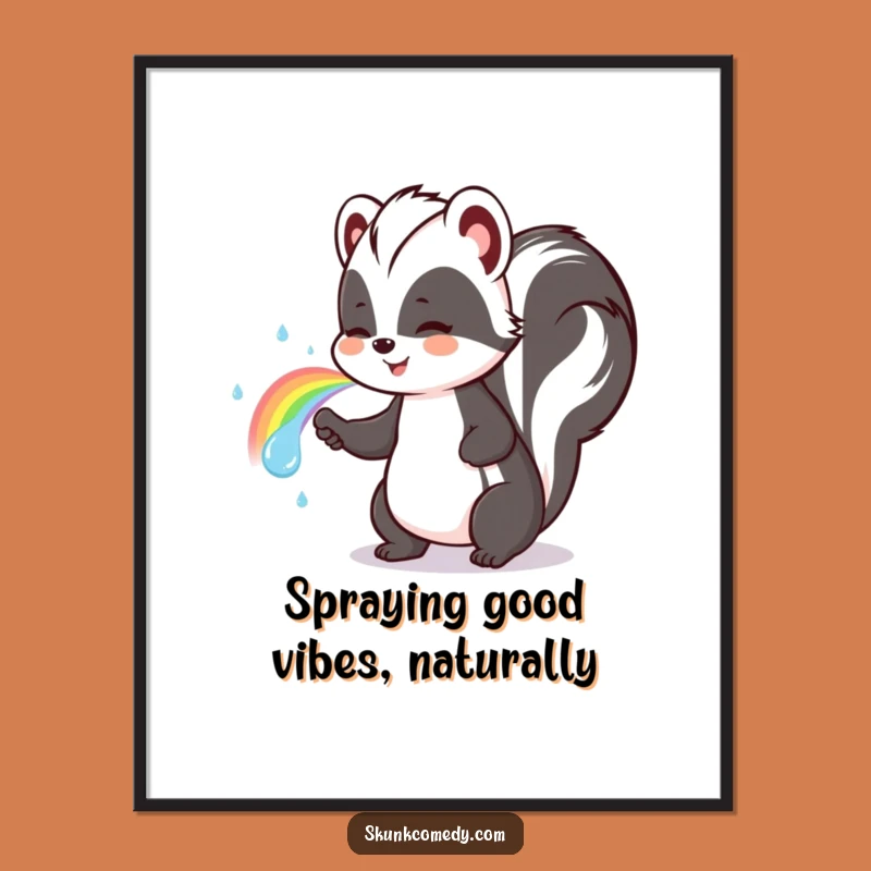 Free Printable Skunk Wall Art: Rainbow Sprayer, Downloadable Cute Art