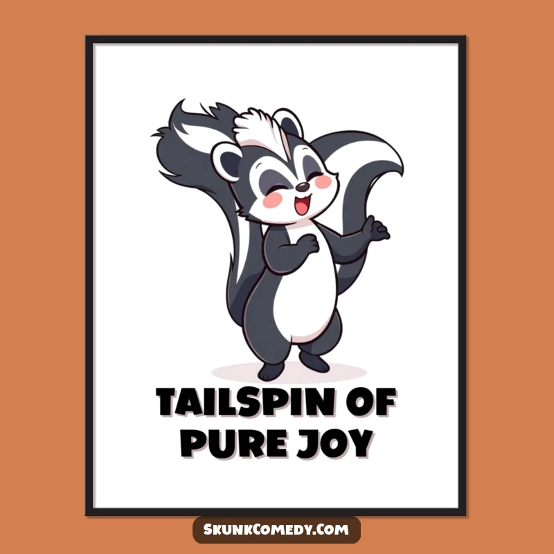 Free Printable Wall Art: Dancing Skunk Tail High - Energetic Downloadable Decor!