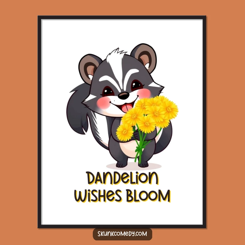 Funny Free Printable Skunk Dandelion Art: Whimsical Downloadable Decor!