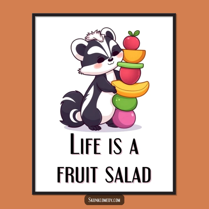 Funny Free Printable Skunk Fruit Art: Whimsical Downloadable Decor for Walls!