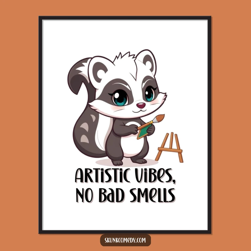 Funny Free Printable Wall Art: Determined Skunk Artist
