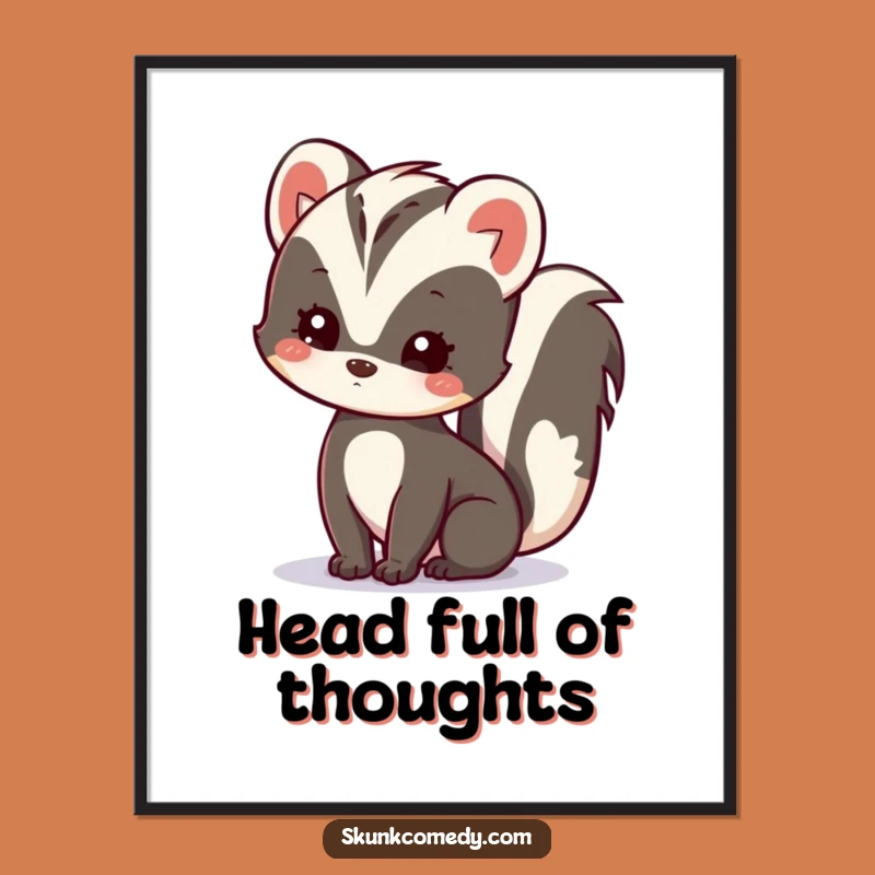 Free Printable Wall Art: Curious Kawaii Skunk, Adorable Animal Art for Your Home Decor