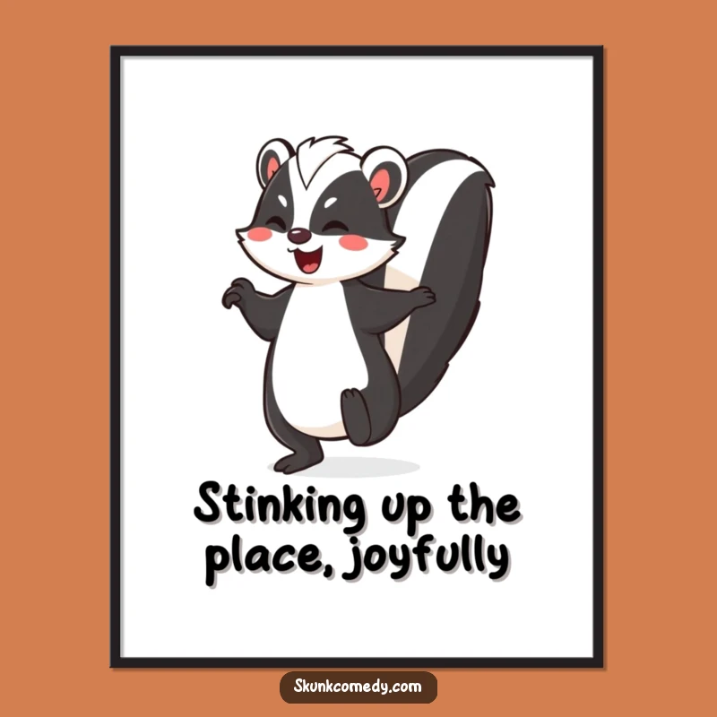 Joyful Skunk Art: Free Printable Dancing Skunk Downloadable Decor for Whimsical Spaces