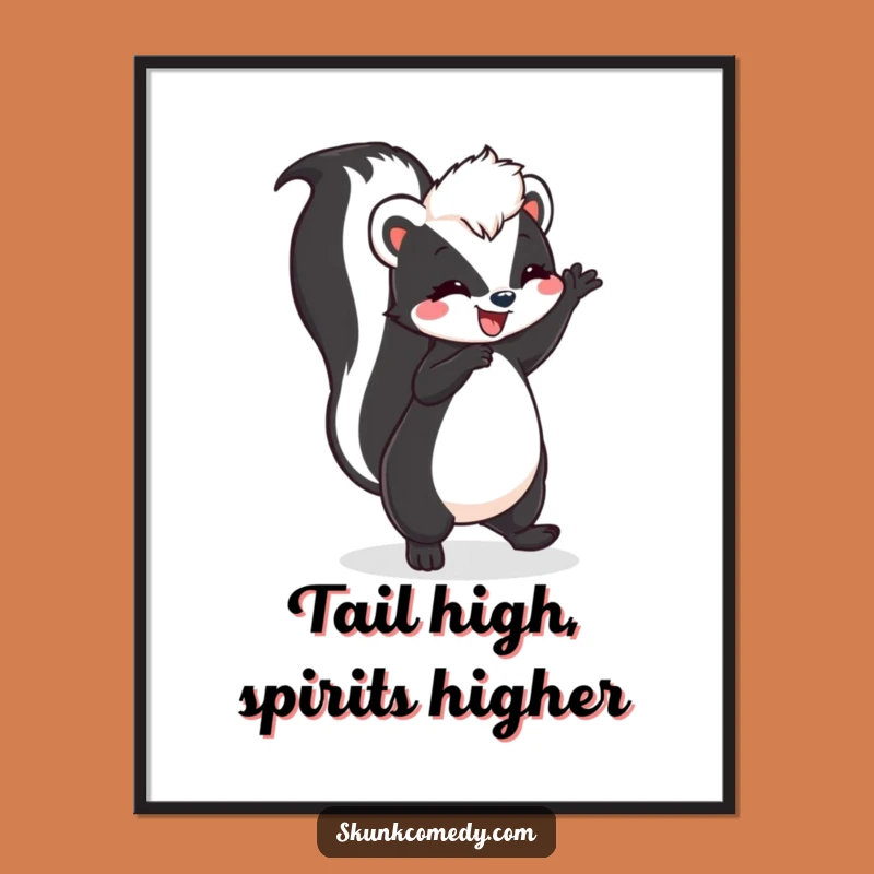 Free Printable Wall Art: Joyful Dancing Skunk - Humorous Downloadable Decor