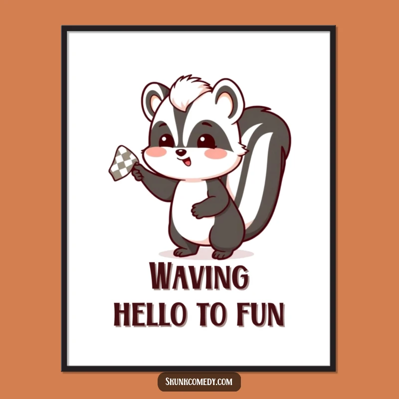 Funny Free Printable Skunk Wave Art: Whimsical Downloadable Decor!