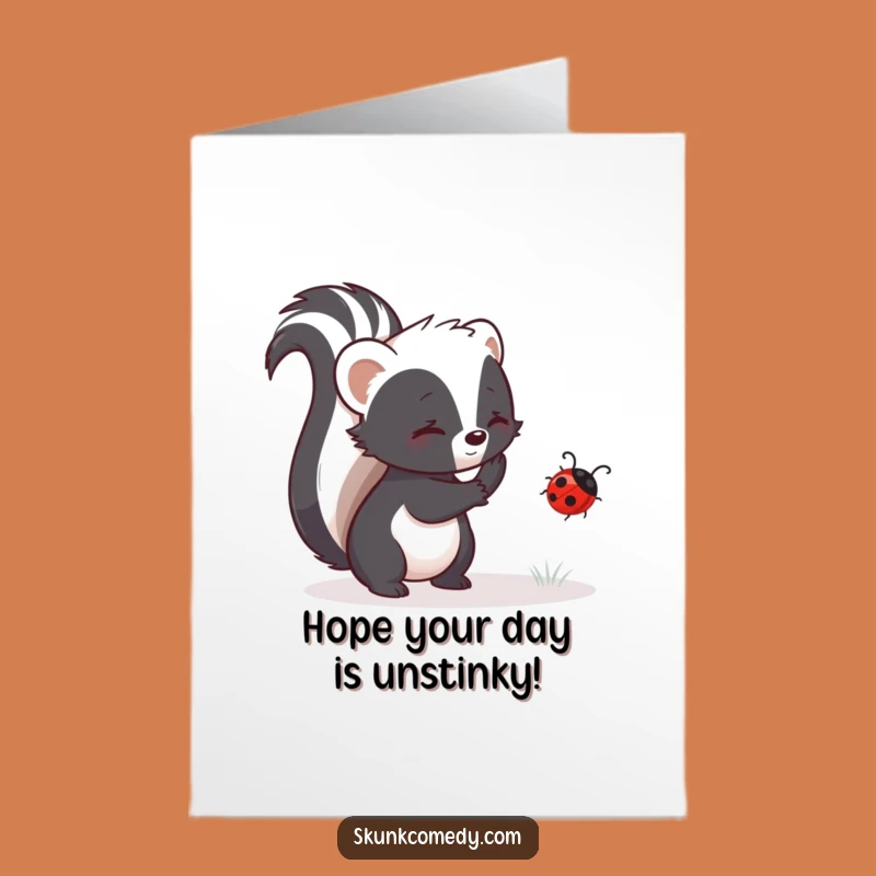 Free Printable Birthday Card: Guiding Skunk & Ladybug, Funny Downloadable Cheer!