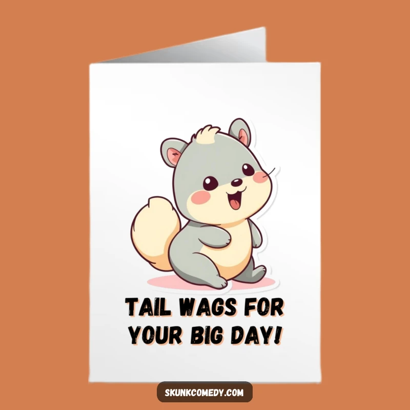 Free Printable Birthday Card: Playful Creature Tail Wagging Fun - Downloadable Gift