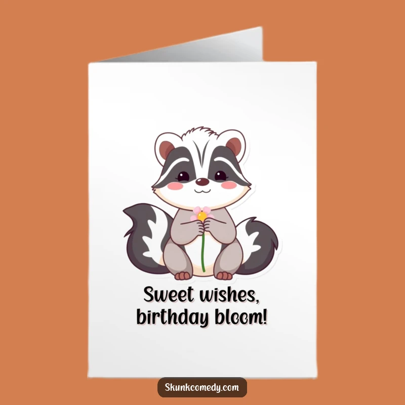 Funny Free Printable Skunk Birthday Card Shy Smile Downloadable Gift