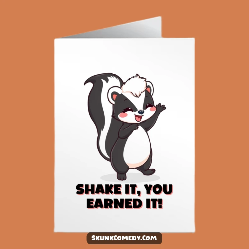 Free Printable Congrats Card: Dancing Skunk Celebration - Funny Downloadable Surprise