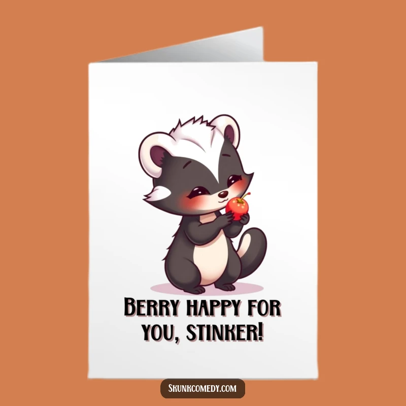 Free Printable Congrats Card: Shy Skunk Berry, Sweet Downloadable
