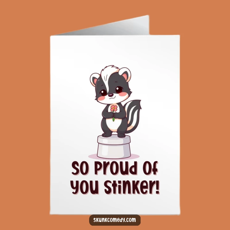 Free Printable Congrats Card: Proud Skunk Flower, Hilarious Downloadable