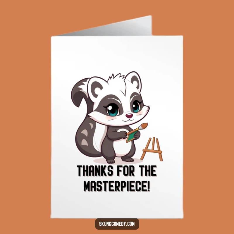 Free Printable Thank You Card: Skunk's Artistic Gratitude