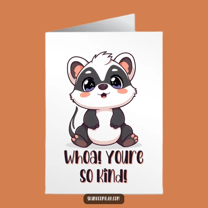 Free Printable Thank You Card: Surprised Kawaii Skunk, Adorable Downloadable Gift