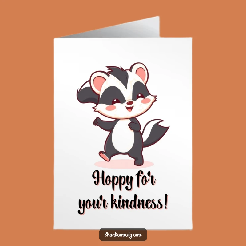 Free Printable Kawaii Skunk Thank You Card: Adorable Hop for Gratitude Downloadable