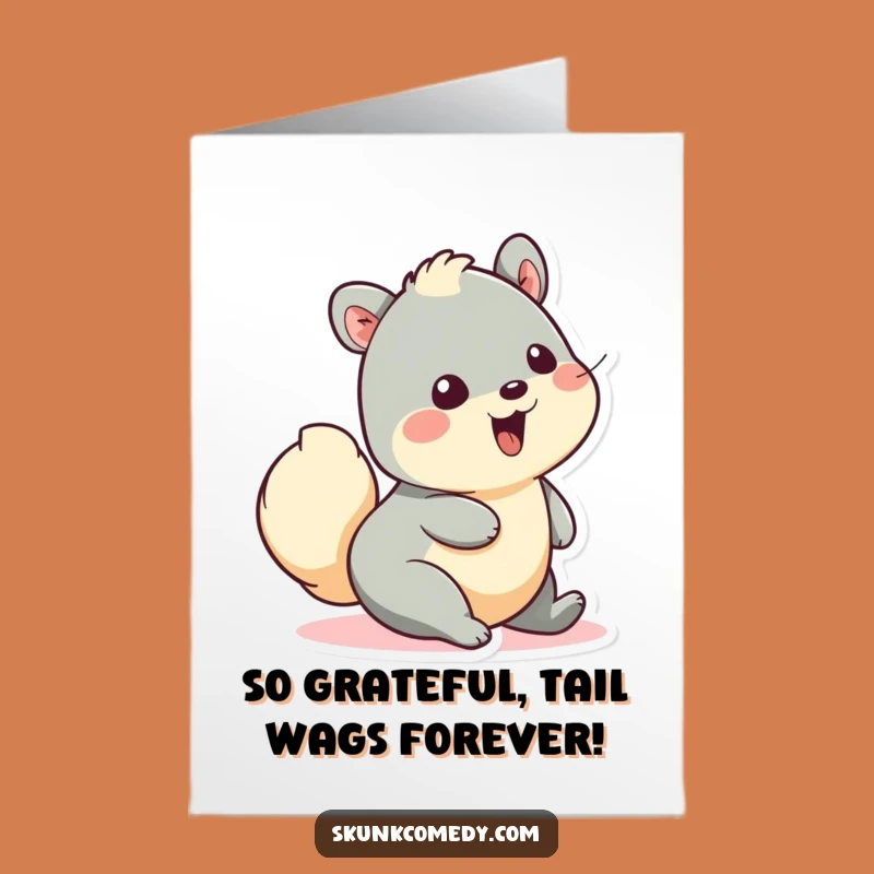Free Printable Thank You Card: Creature's Delightful Tail Wag - Downloadable Gratitude