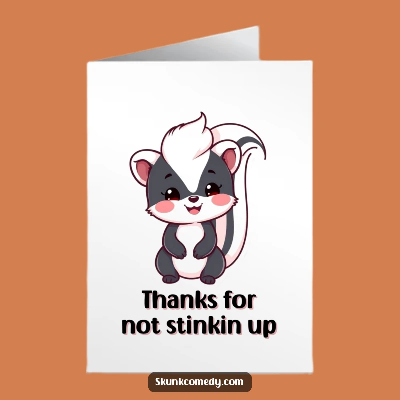 Free Printable Thank You Card: Friendly Kawaii Skunk, Adorable Downloadable Gift
