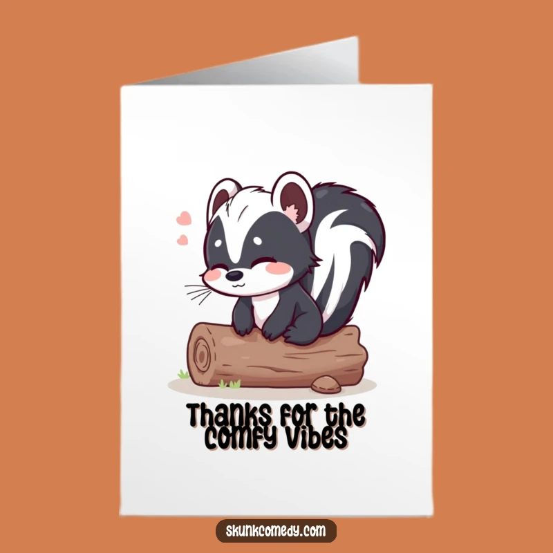 Free Printable Skunk Log Thank You Card: Funny Relaxed DIY Downloadable Gift