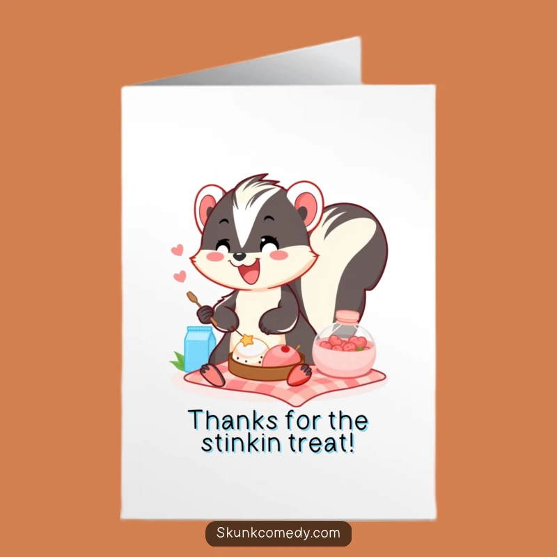 Hilarious Free Printable Thank You Card: Skunk Picnic Gratitude, Downloadable Fun!