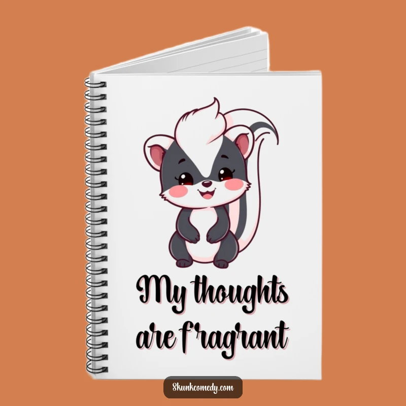 Cute Funny Kawaii Skunk Notebook: Friendly thoughts, a perfect funny gift for writers.