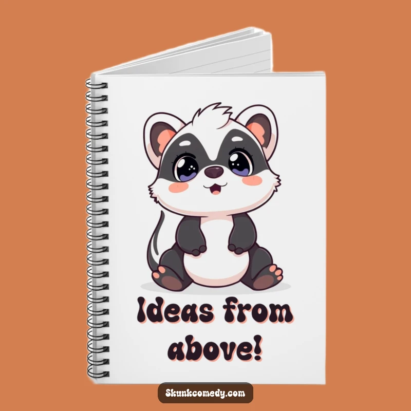Cute Funny Kawaii Skunk Notebook: Surprised expression, a perfect funny gift for writers.
