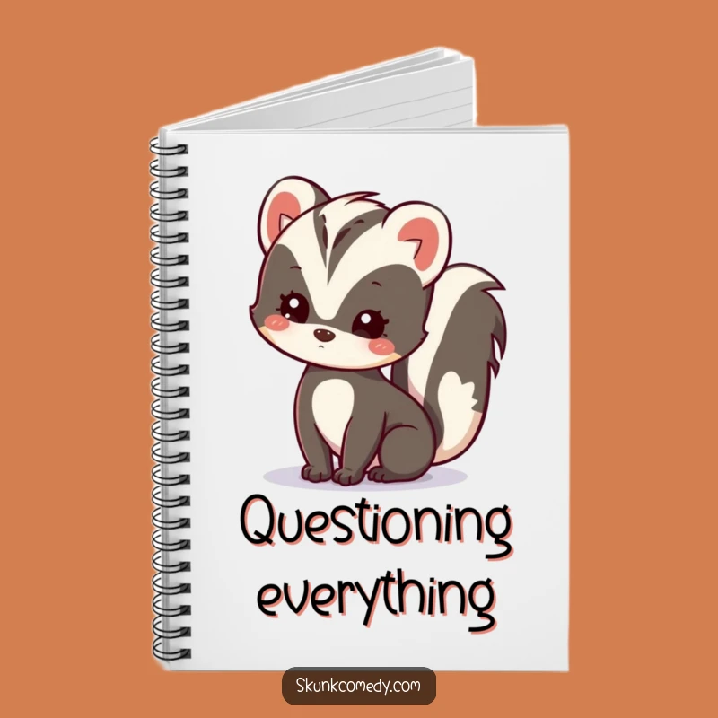 Funny Kawaii Skunk Notebook - Cute Curious Skunk Journal for Ideas and Notes Gift