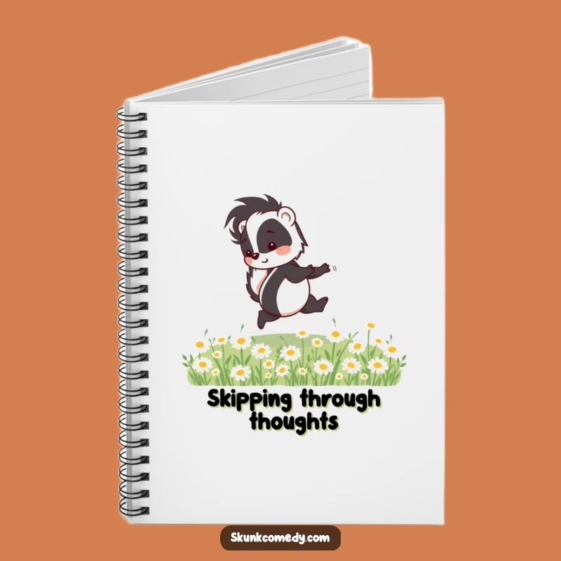 Funny Skunk Skipping Notebook - Cheerful Animal Jotter Gift