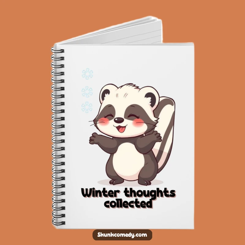 Funny Skunk Snowflake Notebook - Cute Winter Journal, Perfect Gift