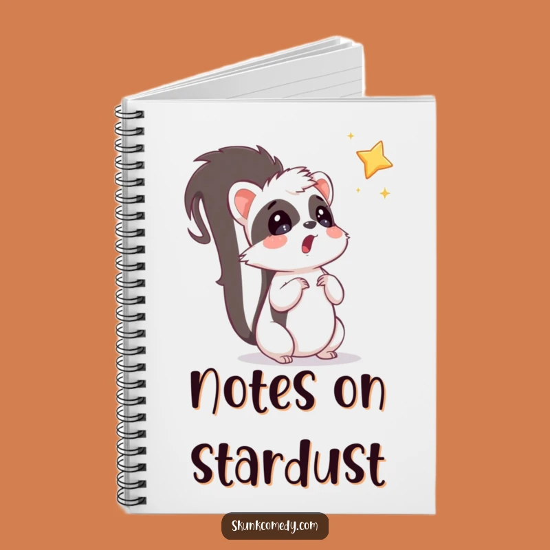 Funny Surprised Skunk Star Notebook: Whimsical Animal Journal Gift