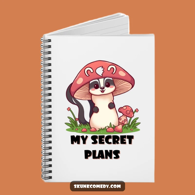 Funny Skunk Mushroom Notebook - Cute Forest Journal, Perfect Gift
