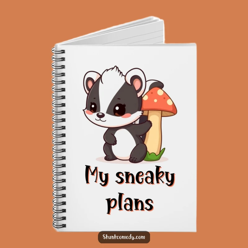 Funny Skunk Mushroom Notebook: Playful Peeking Journal, Hilarious Gift