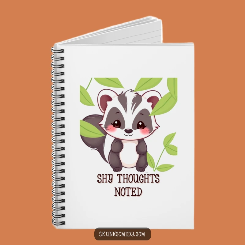 Funny Kawaii Skunk Peek Notebook - Jot Down Thoughts with Shy Sweetness!