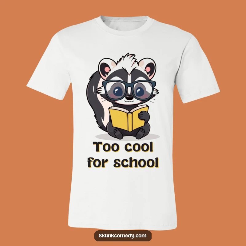 Funny Bookworm Skunk T-Shirt: Show Off Your Scholarly Style!