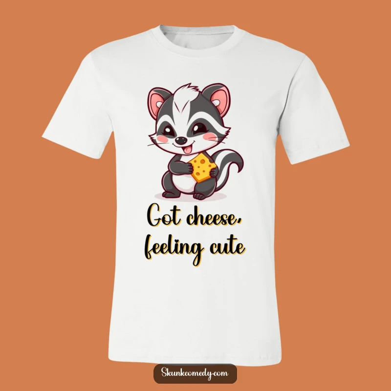 Funny Kawaii Skunk Cheese T-Shirt - Cute & Humorous Apparel Gift