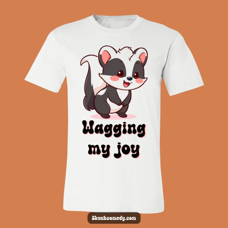 Funny Kawaii Skunk Happy Tail T-Shirt - Cheerful Skunk Tee for Gift Giving