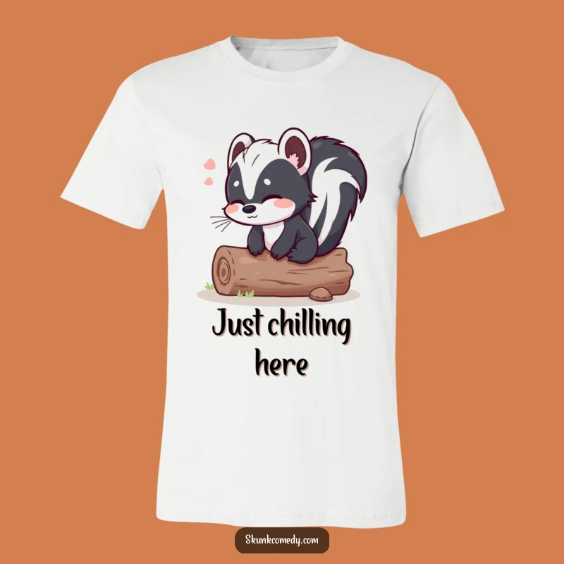 Funny Skunk Log T-Shirt: Relieved Sigh Animal Tee, Hilarious Gift