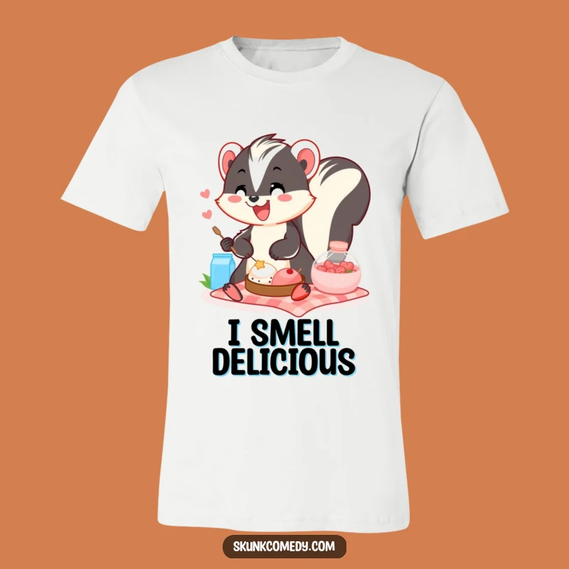 Funny Skunk Picnic T-Shirt: Wear Your Smile with This Adorable and Hilarious Tee, Great Gift!