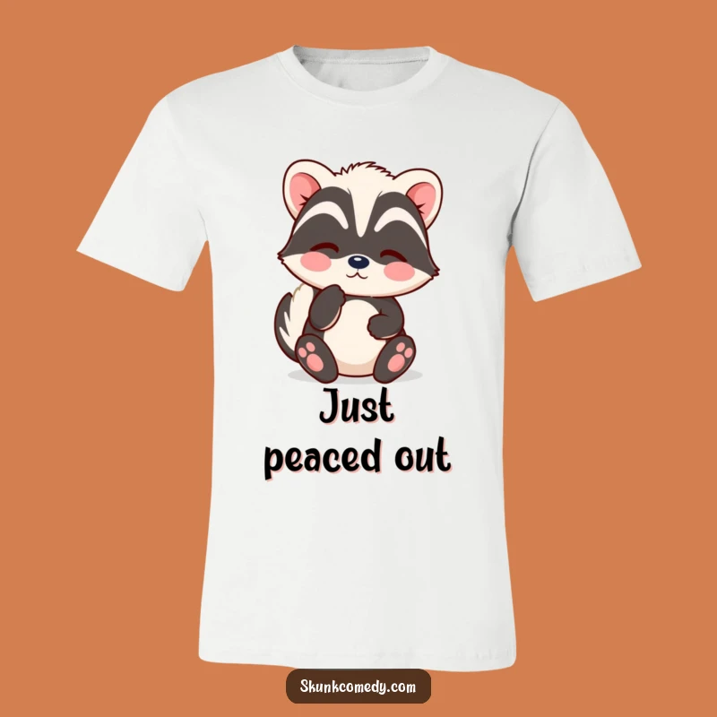 Funny Kawaii Skunk Sigh T-Shirt - Cozy Content Skunk Tee for Relaxed Style Gift