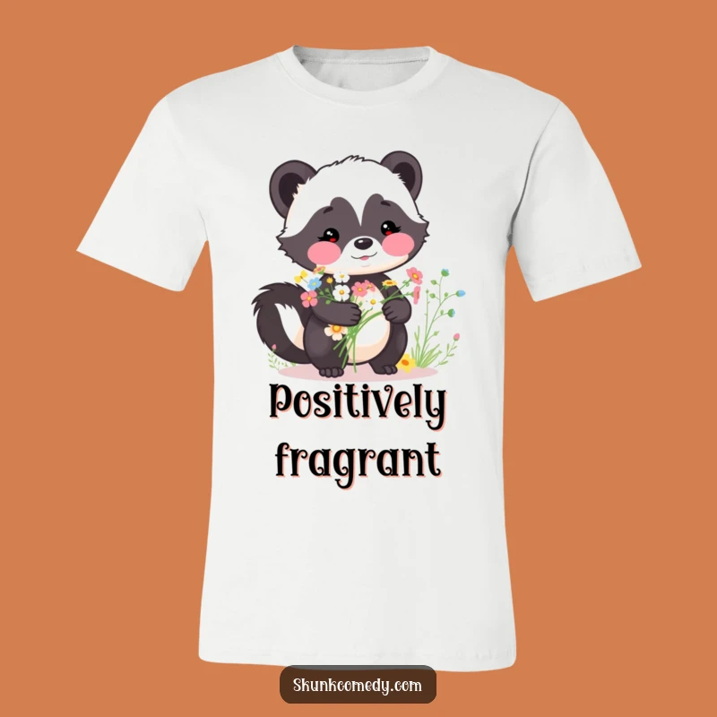Funny Skunk Bouquet T-Shirt - Sweet Wildflower Nature Tee