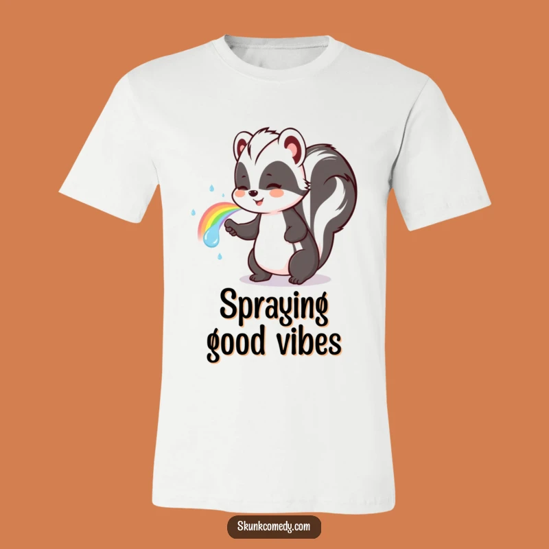 Funny Rainbow Skunk Spray T-Shirt: Wear Your Colors Proudly!