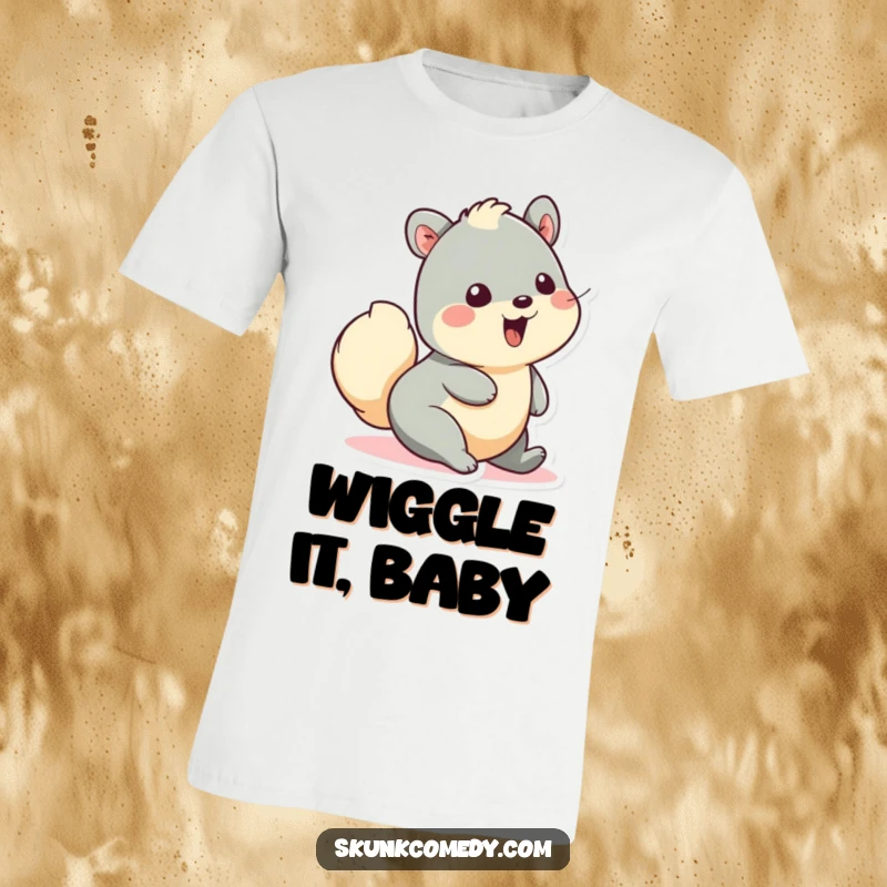 Funny t-shirt showcasing a creature's fluffy tail wiggling with absolute delight, radiating pure happiness and playful energy. A must-have for joy-seekers.