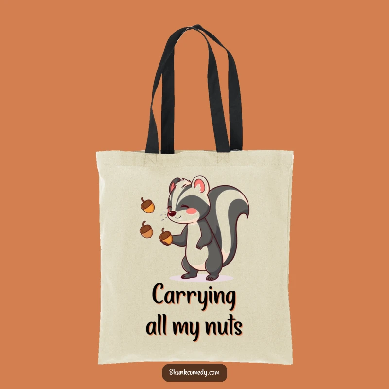 Funny Skunk Acorn Juggler Tote Bag: Carry Your Laughs in Style!